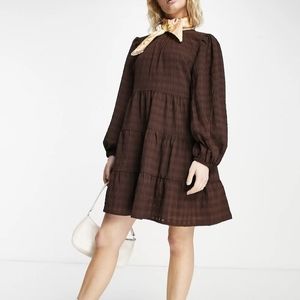 ASOS Brown tiered baby doll dress- Maternity friendly